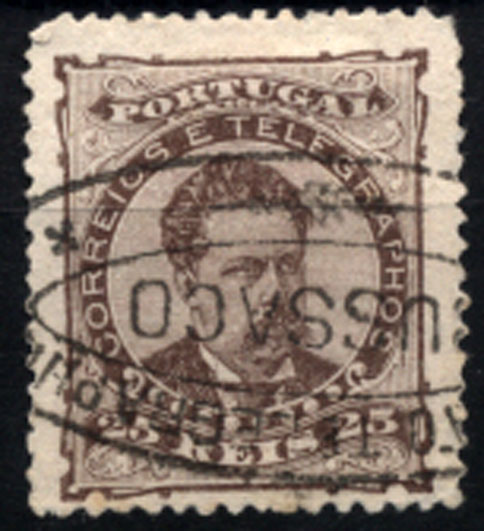 2582.jpg -     Lote:    2582      Lotes pelo Correio       Portugal       Descrição:         Carimbos da telegrafia eléctrica. 1882/83 &mdash; D. Luís I. De frente. CE57, 25 reis castanho obliterado com carimbo nominativo batido a preto "ESTAÇÃO TELEGRAPHICA / BUSSACO".        O       Valor Base:     &euro; 6,00     Valor Venda:     Retirado     
