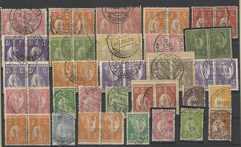 2594.jpg -     Lote:    2594      Lotes pelo Correio       Portugal       Descrição:         Carimbos circulares datados, tipo 1880 e tipo francês. Lote com 48 selos tipo Ceres, a maioria em pares, obliterados com CCD's (26) e tipo francês (3). Todos diferentes. Lote a ver.        Lote       Valor Base:     &euro; 12,00     Valor Venda:     &euro; 19,00     