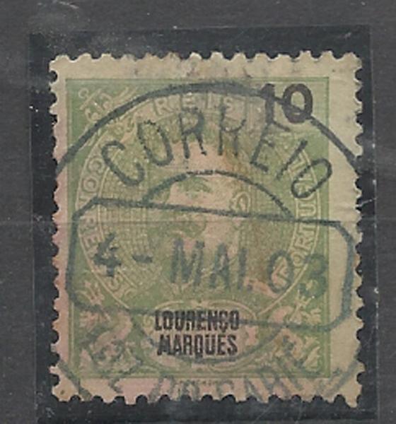 2618.jpg -     Lote:    2618      Lotes pelo Correio       Lourenço Marques       Descrição:         Carimbos circulares datados. 1898 &mdash; D. Carlos I Mouchon. Selo de 10 reis verde, obliterado com carimbo batido a preto "FOZ DO SABIÉ".        O       Valor Base:     &euro; 6,00     Valor Venda:     &euro; 10,00     