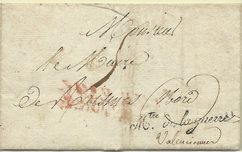 2772.jpg -     Lote:    2772      Lotes pelo Correio              Descrição:      França &mdash;    Carta do período pré-adesivo circulada de Paris (09.03.1812) para Valenciennes.        Carta       Valor Base:     &euro; 20,00     Valor Venda:     Retirado     