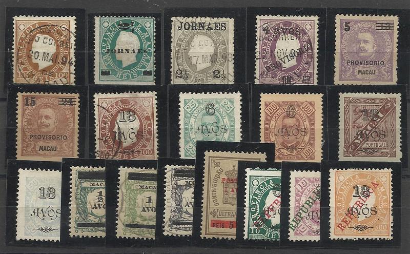 2827.jpg -     Lote:    2827      Lotes pelo Correio              Descrição:      Macau.   Lote com 18 selos a maioria usado desde 1886 até 1914. Lote a ver.        Lote       Valor Base:     &euro; 15,00     Valor Venda:     &euro; 32,00     