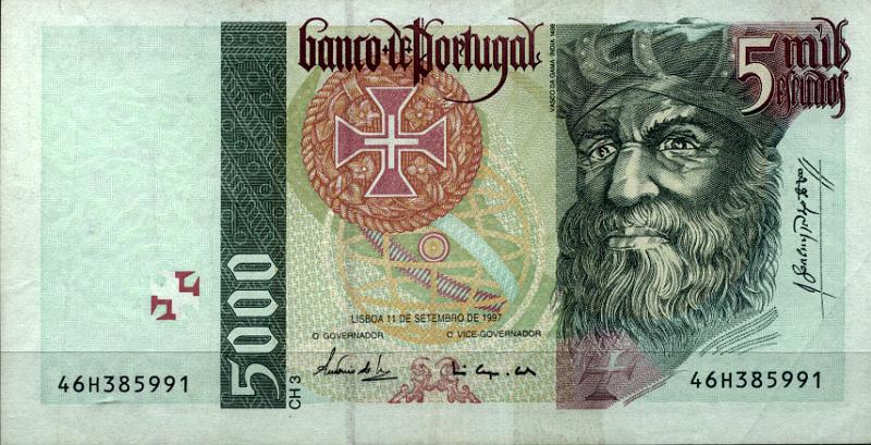 2877.jpg -     Lote:    2877      Lotes pelo Correio              Descrição:         1997 &mdash; Vasco da Gama. 5.000$00, chapa 3. 11.09.1997. Nova.        NT       Valor Base:     &euro; 28,00     Valor Venda:     Retirado     