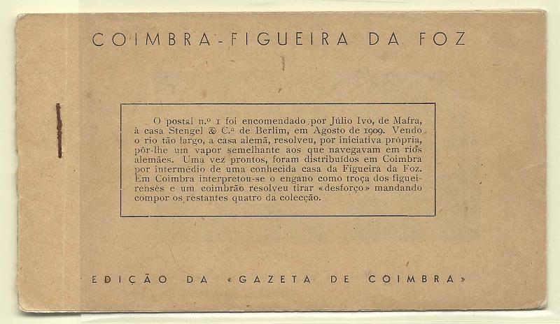0542.jpg -     Lote:    542                   Descrição:         Coimbra — Figueira da Foz. Carteira com cinco postais ilustrados, editada pela Gazeta de Coimbra.        PI       Valor Base:     € 10,00     Valor Venda:     Retirado     