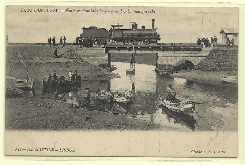 0571.jpg -     Lote:    571                   Descrição:         Faro (PORTUGAL) — Ponte do Caminho de ferro no dia da inauguração. Edição Martins — Lisboa. Novo. MB e R.        PI       Valor Base:     € 20,00     Valor Venda:     € 32,00       
