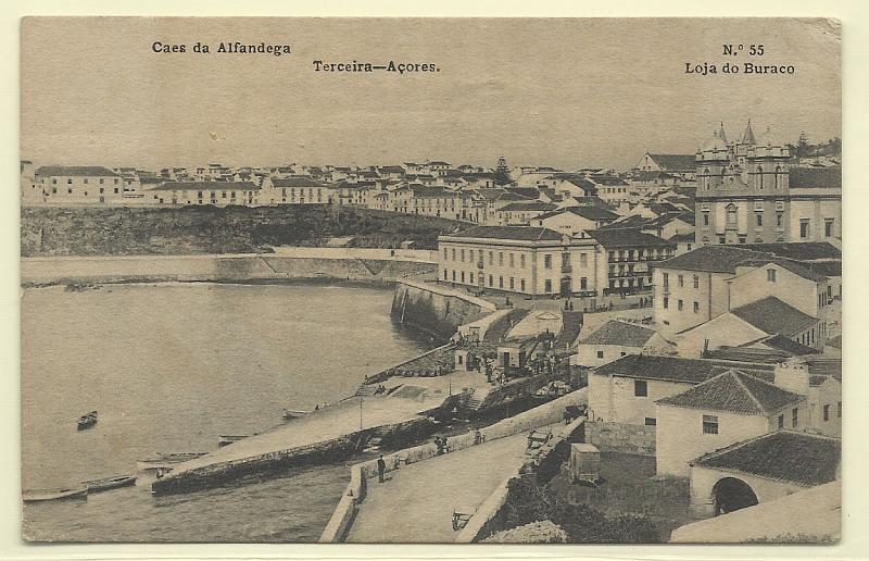 0575.jpg -     Lote:    575                   Descrição:         Cais da Alfândega * Terceira — Açores. N.º 55 da série emitida pela Loja do Buraco. Circulado.        PI       Valor Base:     € 10,00     Valor Venda:     Retirado     