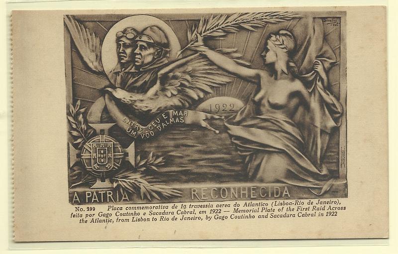 0588.jpg -     Lote:    588                   Descrição:         Gago Coutinho e Sacadura Cabral. "A Pátria Reconhecida". Novo.        PI       Valor Base:     € 12,00     Valor Venda:     € 12,00       