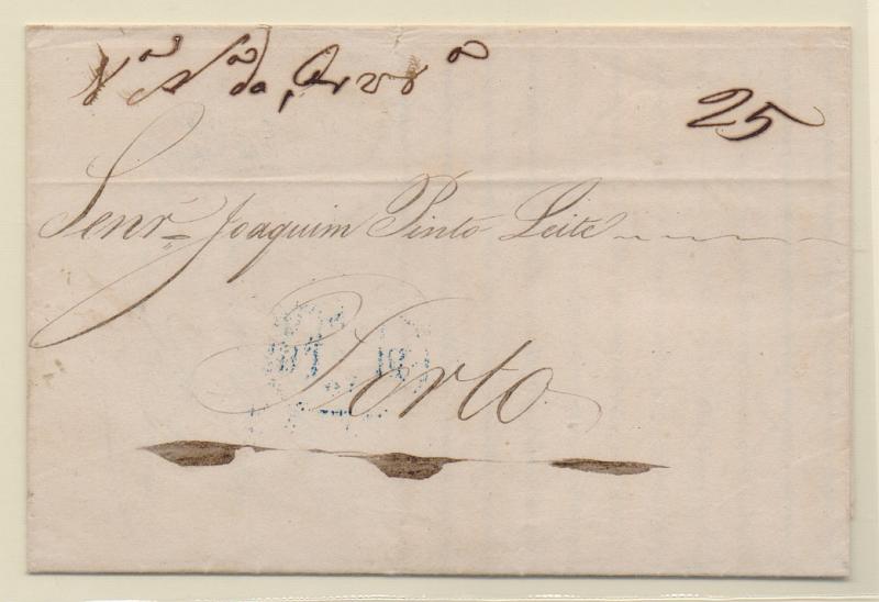 0269.jpg -     Lote:    269            Portugal       Descrição:         Vila Nova da Cerveira &mdash; A sépia, manuscrito, em carta datada da Cerveira (11.10.43) para o Porto, com o porte de 25 reis manuscrito a sépia.         Carta       Valor Base:     &euro; 20,00     Valor Venda:     Retirado     
