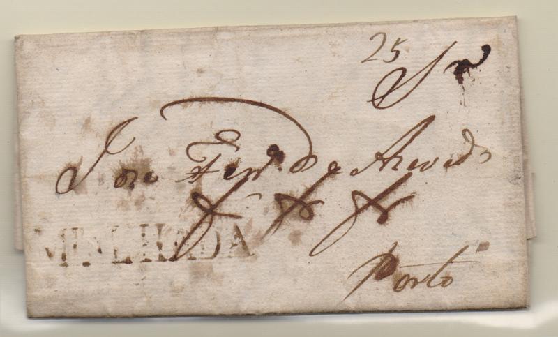0278.jpg -     Lote:    278            Portugal       Descrição:         Mealhada &mdash; A sépia, GM MLD1 em carta datada da Mealhada (20.02.29) para o Porto, com o porte de 25 reis manuscrito a sépia.         Carta       Valor Base:     &euro; 20,00     Valor Venda:     Retirado     