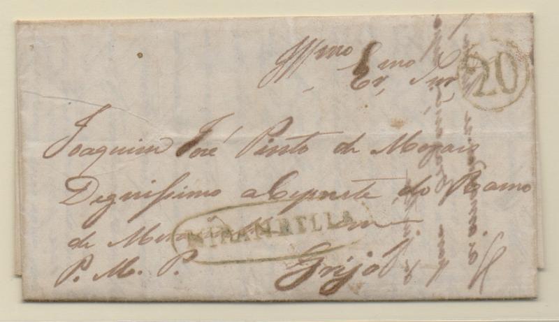 0282.jpg -     Lote:    282            Portugal       Descrição:         Mirandela &mdash; A verde, GM MDL4 em carta datada de Freixeda (21.07.51) para Grijó, com o porte de 20 reis batido a verde.         Carta       Valor Base:     &euro; 20,00     Valor Venda:     &euro; 20,00       