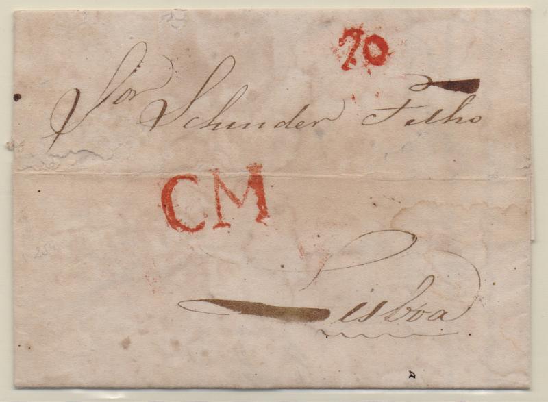 0289.jpg -     Lote:    289            Portugal       Descrição:         Lisboa / CM &mdash; A vermelho, GM LSB DIV-7 em carta datada do Porto (03.08.33) para Lisboa, com o porte batido a vermelho de 70 reis.         Carta       Valor Base:     &euro; 400,00     Valor Venda:     &euro; 400,00       