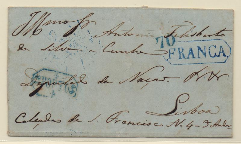 0290.jpg -     Lote:    290            Portugal       Descrição:         Lisboa / Franca &mdash; A azul GM LIS-PP4, em carta datada do Porto (04.04.44) para Lisboa com o porte pago de 70 reis batido a azul.         Carta       Valor Base:     &euro; 15,00     Valor Venda:     Retirado     
