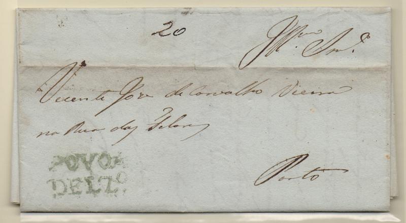 0295.jpg -     Lote:    295            Portugal       Descrição:         Póvoa de Lanhoso &mdash; A verde, GM PVL1 em carta datada de Branhaes (16.10.42) para o Porto, com o porte de 20 reis manuscrito a sépia.         Carta       Valor Base:     &euro; 10,00     Valor Venda:     &euro; 10,00       