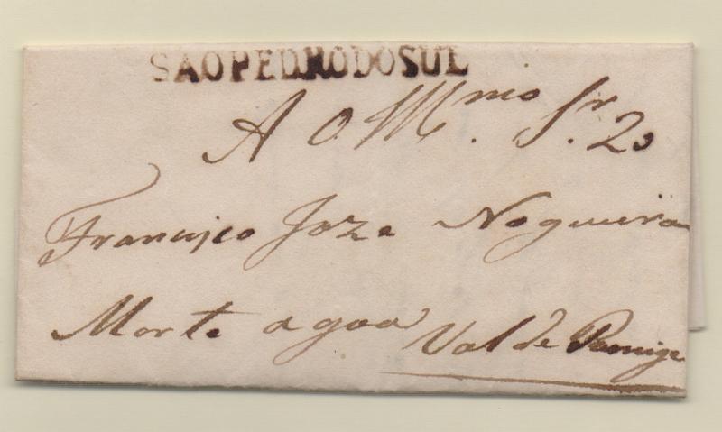 0296.jpg -     Lote:    296            Portugal       Descrição:         São Pedro do Sul &mdash; A sépia, GM SPS2, em carta datada de Lourosa (10.06.??) para Vale de Remígio, com o porte de 20 reis manuscrito a sépia.         Carta       Valor Base:     &euro; 20,00     Valor Venda:     &euro; 46,00       