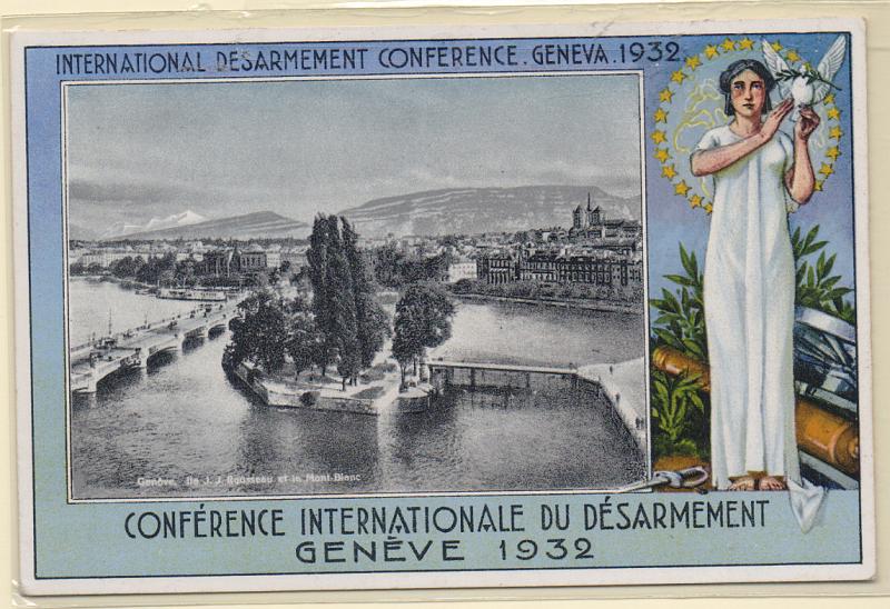 0517.jpg -     Lote:    517                   Descrição:         Conferência Internacional do Desarmamento * Geneve 1932. Postal ilustrado colorido. Usado.         PI       Valor Base:     € 15,00     Valor Venda:     Retirado     