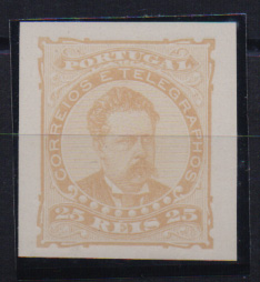 0668.jpg -     Lote:    668            Portugal       Descrição:         1882/83 &mdash; D. Luís I de frente. CE57, 25 reis. Prova em papel liso espesso, de cor laranja escuro, não denteada.         PRV       Valor Base:     &euro; 12,00     Valor Venda:     &euro; 18,00       