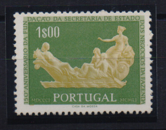 0710.jpg -     Lote:    710            Portugal       Descrição:         1954 &mdash; 150.º Aniversário dos Negócios da Fazenda. CE794, 1$00. Prova denteada em verde e castanho. Cor não aprovada.         PRV       Valor Base:     &euro; 10,00     Valor Venda:     &euro; 24,00       