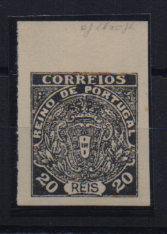 0732.jpg -     Lote:    732            Portugal       Descrição:         1919 &mdash; Não Emitidos. Monarquia do Norte. Prova do selo de 20 reis na cor preta, não denteada.         PRV       Valor Base:     &euro; 12,00     Valor Venda:     &euro; 16,00       
