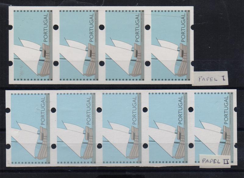 0733.jpg -     Lote:    733            Portugal       Descrição:         1992 &mdash; Caravela Portuguesa. ETQ5. Lote composto por duas tiras: uma de 4 etiquetas papel tipo I e outra de 5 etiquetas, papel tipo II.         PRV       Valor Base:     &euro; 8,00     Valor Venda:     Retirado     