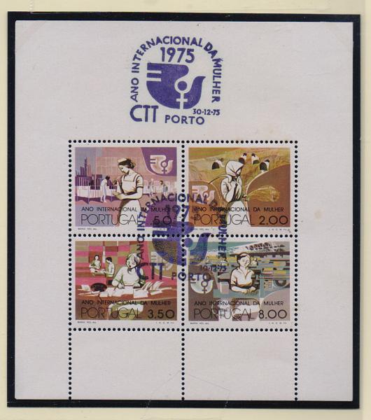 0831.jpg -     Lote:    831            Portugal       Descrição:         1975 — Ano Internacional da Mulher. BLC16. Bloco sem impressão da legenda.         BLCO       Valor Base:     € 30,00     Valor Venda:     € 55,00       