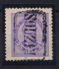 0904.jpg -     Lote:    904            Portugal       Descrição:         Carimbos nominativos. 1884/87 &mdash; D. Luís I, de frente. Novos valores. CE63, 25 reis, obliterado com carimbo batido a preto "SOUZEL".         O       Valor Base:     &euro; 15,00     Valor Venda:     Retirado     