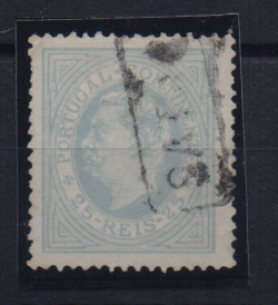 0915.jpg -     Lote:    915            Portugal       Descrição:         Carimbos nominativos. 1880/81 &mdash; D. Luís I. De perfil. CE53, azul cinzento. Obliterado com carimbo batido a preto de "SATÃO".         O       Valor Base:     &euro; 10,00     Valor Venda:     &euro; 12,00       