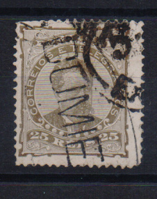 0927.jpg -     Lote:    927            Portugal       Descrição:         Carimbos nominativos. 1882/83 &mdash; D. Luís I. De frente. CE57, 25 reis castanho, denteado 13 &frac12;. Obliterado com carimbo batido a preto "CUMIEIRA".         O       Valor Base:     &euro; 12,00     Valor Venda:     Retirado     