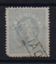 0934.jpg -     Lote:    934            Portugal       Descrição:         Carimbos nominativos. 1880/81 &mdash; D. Luís I. De perfil. CE53, azul cinzento. Obliterado com carimbo batido a preto de "ANCIÃO". Selo com um dente curto.         O       Valor Base:     &euro; 10,00     Valor Venda:     Retirado     