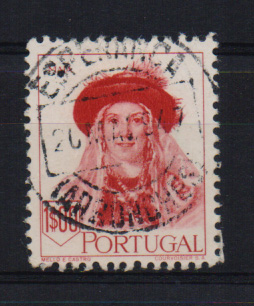 0997.jpg -     Lote:    997            Portugal       Descrição:         Carimbos circulares datados sem topónimo CTT. 1947 &mdash; Costumes Portugueses. CE681, 1$00, vermelho. Obliterado com carimbo batido a preto "ESPERANÇA / (ARRONCHES).         O       Valor Base:     &euro; 8,00     Valor Venda:     Retirado     