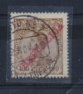 1058.jpg -     Lote:    1058            Portugal       Descrição:         1910 &mdash; D. Manuel II. CE165, 100 reis. Obliterado com carimbo batido a preto do "POSTO N.º 7 / LISBOA &mdash; CORREIO".         O       Valor Base:     &euro; 12,00     Valor Venda:     Retirado     