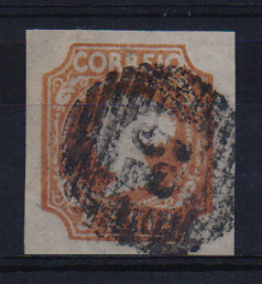 1111.jpg -     Lote:    1111            Portugal       Descrição:         1853 &mdash; D. Maria II. CE1, 5 reis castanho amarelo, cunho II, com margens largas. Valor de catálogo &euro; 1.800,00.         O       Valor Base:     &euro; 100,00     Valor Venda:     &euro; 120,00       