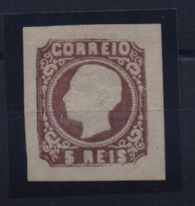 1148.jpg -     Lote:    1148            Portugal       Descrição:         1862/64 &mdash; D. Luís I. CE14, 5 reis castanho, com margens excelentes. Regomado.         RG***       Valor Base:     &euro; 20,00     Valor Venda:     &euro; 26,00       