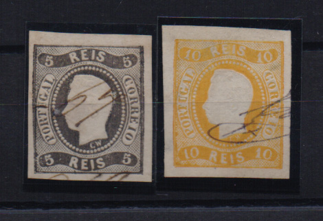 1160.jpg -     Lote:    1160            Portugal       Descrição:         1866/67 &mdash; D. Luís I. Fita curva. Não denteados. CE19/20. Lote composto por selos de 5 e 10 reis com boas margens, com utilização fiscal. Valor de catálogo &euro; 282,00.         O       Valor Base:     &euro; 20,00     Valor Venda:     Retirado     