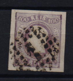 1166.jpg -     Lote:    1166            Portugal       Descrição:         1866/67 &mdash; D. Luís I. Fita curva, não denteados. CE24, 100 reis lilás malva, com boas margens. Valor de catálogo &euro; 208,00.         O       Valor Base:     &euro; 20,00     Valor Venda:     Retirado     