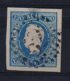 1168.jpg -     Lote:    1168            Portugal       Descrição:         1866/67 &mdash; D. Luís I, fita curva. Não denteados. CE26, 120 reis com boas margens. Valor de catálogo &euro; 128,00,         O       Valor Base:     &euro; 14,00     Valor Venda:     Retirado     