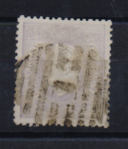 1185.jpg -     Lote:    1185            Portugal       Descrição:         1870/76 &mdash; D. Luís I. Fita direita. CE46, 240 reis lilás, denteado 12 &frac12;, PAPEL COSTELADO no verso. Valor de catálogo &euro; 4.270,00.         O       Valor Base:     &euro; 250,00     Valor Venda:     Retirado     