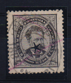 1191.jpg -     Lote:    1191            Portugal       Descrição:         1884/87 &mdash; D. Luís I. De frente. Novos valores. CE64, 500 reis preto, denteado 12 &frac12;, com perfuração telegráfica de estrela. Valor de catálogo &euro; 539,00.         O       Valor Base:     &euro; 25,00     Valor Venda:     Retirado     