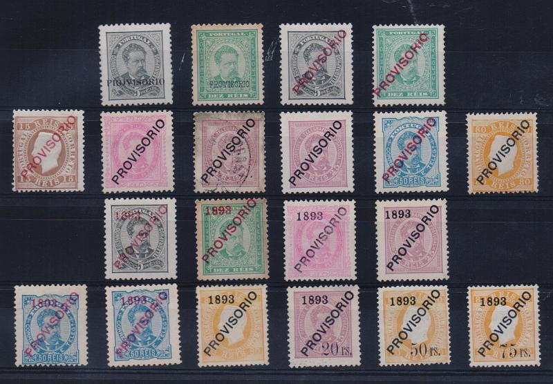 1204.jpg -     Lote:    1204            Portugal       Descrição:         1892/93 &mdash; D. Luís I. Sobrecarga PROVISORIO. CE1892/93. CE80/97. Série completa. Alguns selos regomados. Lote a ver. Bom valor de catálogo.         **       Valor Base:     &euro; 200,00     Valor Venda:     &euro; 200,00       