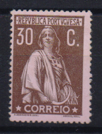 1232.jpg -     Lote:    1232            Portugal       Descrição:         1912 &mdash; Ceres. CE218, 30C castanho s/ rosa. Valor de catálogo &euro; 218,00.         **       Valor Base:     &euro; 20,00     Valor Venda:     Retirado     