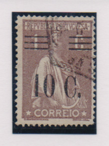 1281.jpg -     Lote:    1281            Portugal       Descrição:         1928/29 &mdash;Ceres, com sobretaxa. CE455, 10C s/ 1C castanho. Selo em denteado 15x14. Valor de catálogo &euro; 104,00.         O       Valor Base:     &euro; 15,00     Valor Venda:     &euro; 38,00       