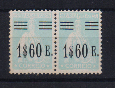 1290.jpg -     Lote:    1290            Portugal       Descrição:         1928/29 &mdash; Ceres, com sobretaxa. CE486, 1$60 s/ 20E. Par horizontal. Valor de catálogo &euro; 80,20.         ***       Valor Base:     &euro; 12,00     Valor Venda:     &euro; 14,00       