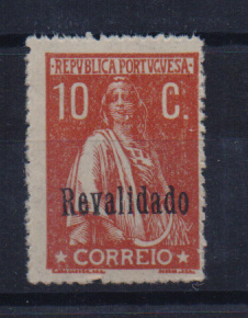 1291.jpg -     Lote:    1291            Portugal       Descrição:         1928 &mdash; Ceres, com sobrecarga "Revalidado". CE488, 10C, papel liso em denteado 15x14. MB. Valor de catálogo &euro; 818,00         ***       Valor Base:     &euro; 90,00     Valor Venda:     Retirado     