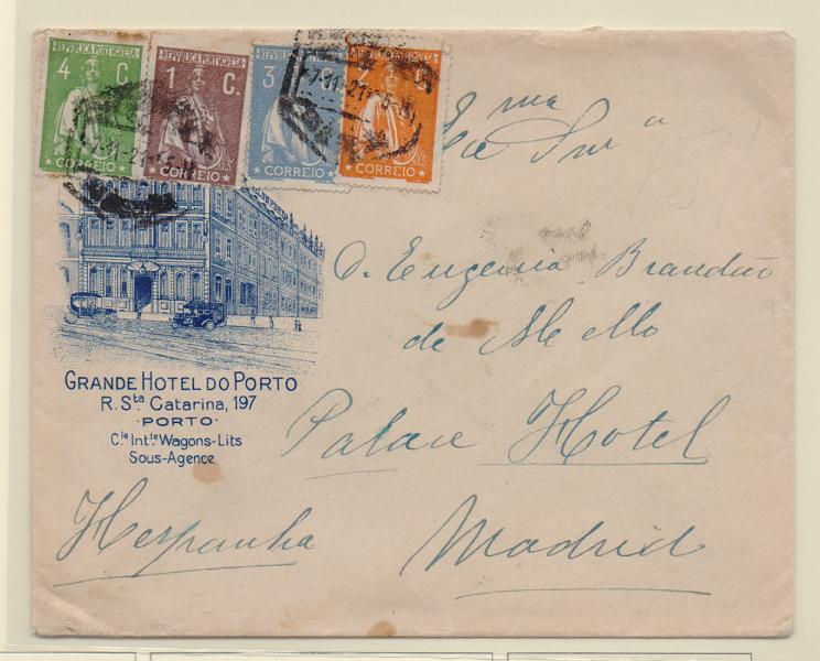 1303.jpg -     Lote:    1303            Portugal       Descrição:         1926/30 &mdash; Ceres. Sobrescrito circulado registado do Funchal (02.07.31) para Londres com quadra de 4C CE495, 6C CE400, 75C CE506 + selo de 2E CE511.         Carta       Valor Base:     &euro; 50,00     Valor Venda:     Retirado     