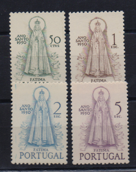 1332.jpg -     Lote:    1332            Portugal       Descrição:         1950 &mdash; Ano Santo. CE719/22. Série completa. Valor de catálogo &euro; 226,00.         ***       Valor Base:     &euro; 46,00     Valor Venda:     Retirado     