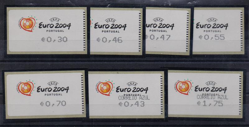 1372.jpg -     Lote:    1372            Portugal       Descrição:         2003 &mdash; Euro 2004. Máquina AMIEL. CE ETQ 25A. Impressão a preto com vírgula na taxa. Correio normal + correio azul com recibo.         ETQ       Valor Base:     &euro; 50,00     Valor Venda:     Retirado     