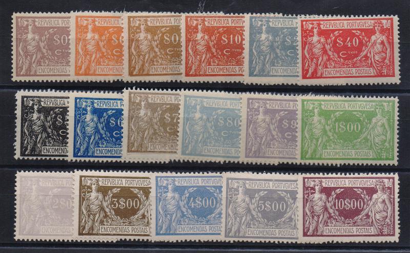 1424.jpg -     Lote:    1424            Portugal       Descrição:         1920/22 &mdash; Encomendas Postais. Comércio e Indústria. CE EP 1/17. Série completa. Valor de catálogo &euro; 425,00.         **       Valor Base:     &euro; 50,00     Valor Venda:     &euro; 69,00       