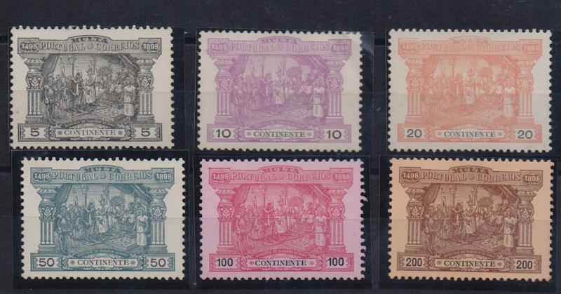1425.jpg -     Lote:    1425            Portugal       Descrição:         1898 &mdash; Porteado. IV Centenário do Descobrimento do Caminho Marítimo para a Índia. CE POR 1/6. Série completa com defeitos na goma (má regomagem?). Lote a ver.         ***       Valor Base:     &euro; 50,00     Valor Venda:     Retirado     