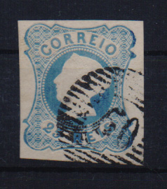 1431.jpg -     Lote:    1431            Açores       Descrição:         Precursores. 1853 &mdash; D. Maria II. CE2, 25 reis azul, margens normais. Obliterado com carimbo batido a preto "50 &mdash; PONTA DELGADA". Valor de catálogo &euro; 140,00.         O       Valor Base:     &euro; 28,00     Valor Venda:     Retirado     