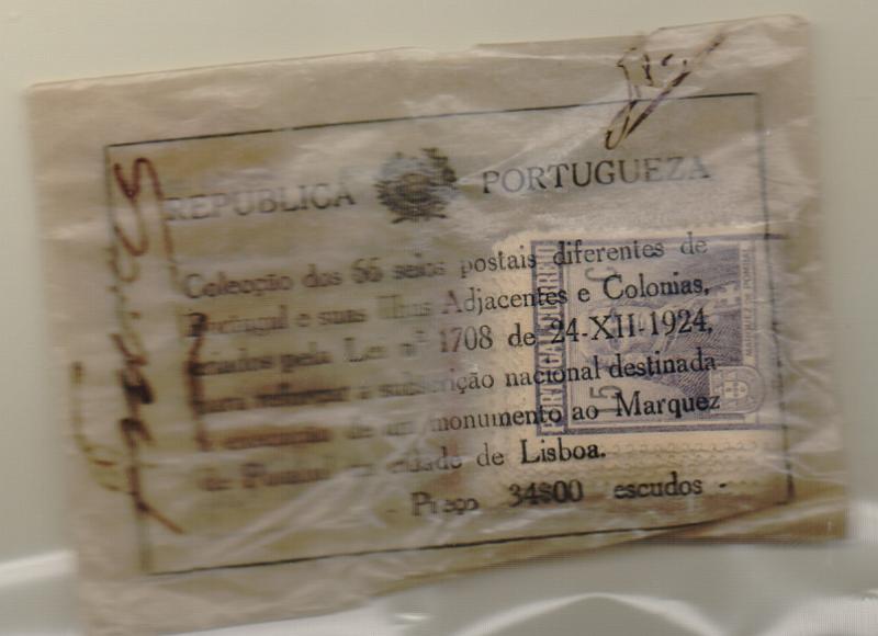 1450.jpg -     Lote:    1450            Ultramar       Descrição:         1925 &mdash; Monumento ao Marquês de Pombal. Colecção de 66 selos postais de Portugal, Ilhas Adjacentes e Colónias em envelope cristal alusivo ao evento. MB e MR.         CRT       Valor Base:     &euro; 25,00     Valor Venda:     &euro; 32,00       