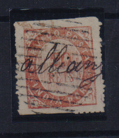1508.jpg -     Lote:    1508            Índia       Descrição:         1871 &mdash; Nativos. Tipo I. CE2, 20 reis carmim tijolo, em papel fino. Valor de catálogo &euro; 590,00. Certificado de peritagem emitido pelo NFACP.         O       Valor Base:     &euro; 100,00     Valor Venda:     &euro; 120,00       