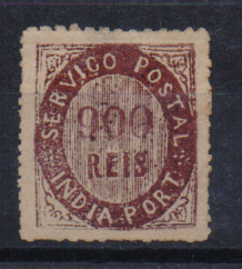 1514.jpg -     Lote:    1514            Índia       Descrição:         1871 &mdash; Nativos. Tipo II. CE15, 900 reis violeta. Valor de catálogo &euro; 390,00.         **       Valor Base:     &euro; 80,00     Valor Venda:     &euro; 80,00       
